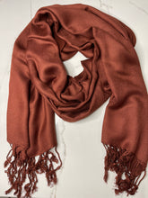 Load image into Gallery viewer, Solid Burgundy Pashmina Scarf
