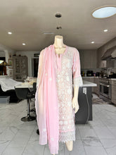 Load image into Gallery viewer, Pastel Pink Georgette Kurta w/Scarf
