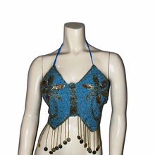 Load image into Gallery viewer, Sky Blue Beaded Butterfly Top
