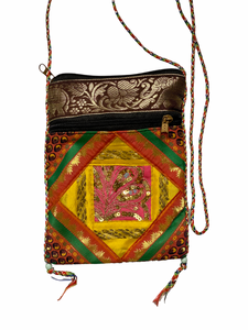 Brown Triple Square Sari Bag